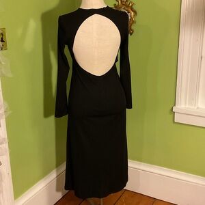 Vintage late 70s Clovis Ruffin “Ruffinwear” open back crepe dress